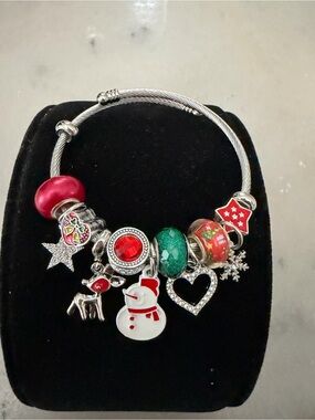 Holiday Bracelet with Red and Green Accents